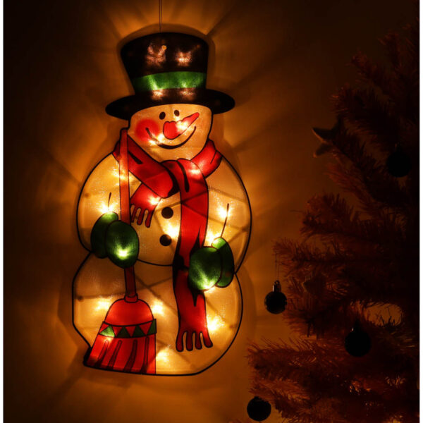 Lampki LED wisząca dekoracja okna świąteczna bałwan XXL 45cm - obrazek 4