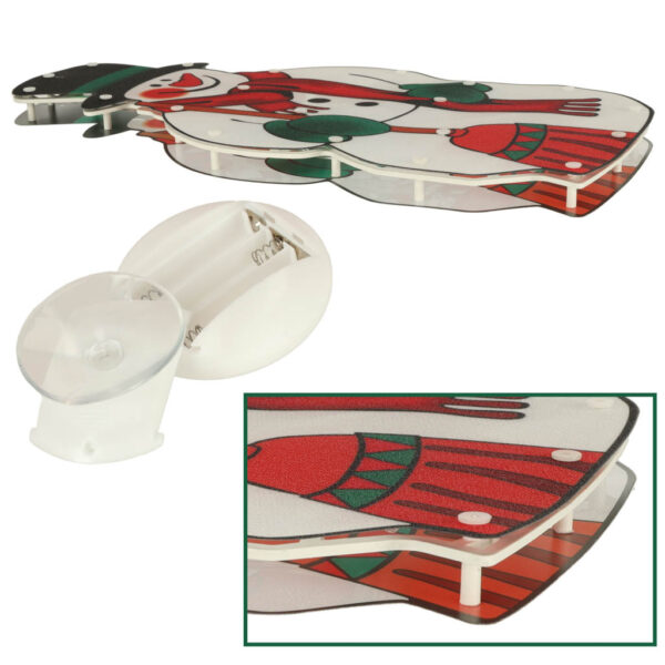 Lampki LED wisząca dekoracja okna świąteczna bałwan XXL 45cm - obrazek 5