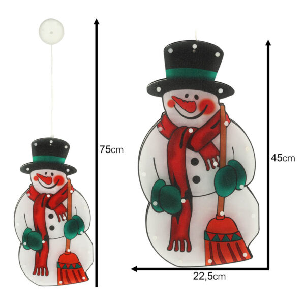 Lampki LED wisząca dekoracja okna świąteczna bałwan XXL 45cm - obrazek 6