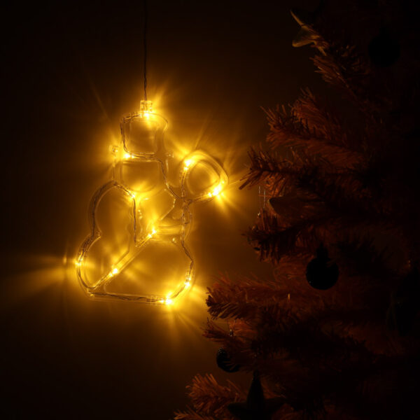 Lampki LED wisząca dekoracja świąteczna okna bałwanek 49cm przyssawka 10 LED - obrazek 7