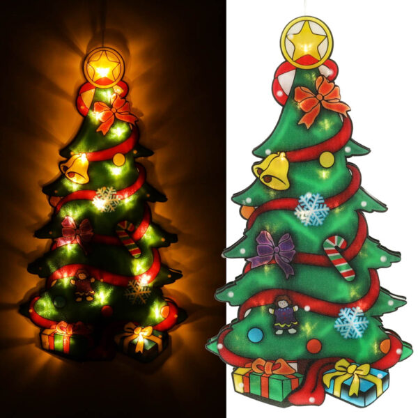 Lampki LED wisząca dekoracja okna świąteczna choinka XXL 45cm - obrazek 3