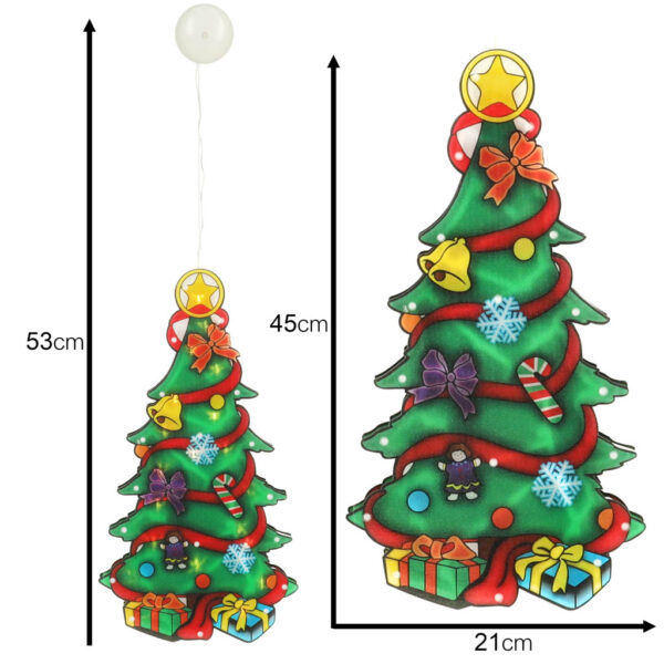 Lampki LED wisząca dekoracja okna świąteczna choinka XXL 45cm - obrazek 4