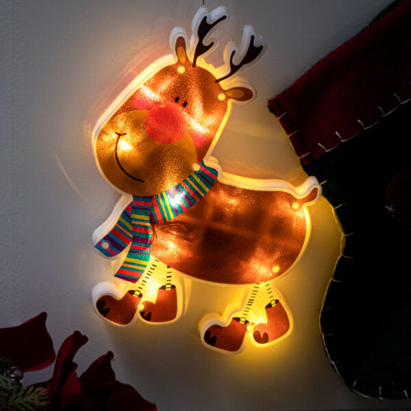 Lampki LED wisząca ozdoba dekoracja okna świąteczna przyssawka renifer - obrazek 4
