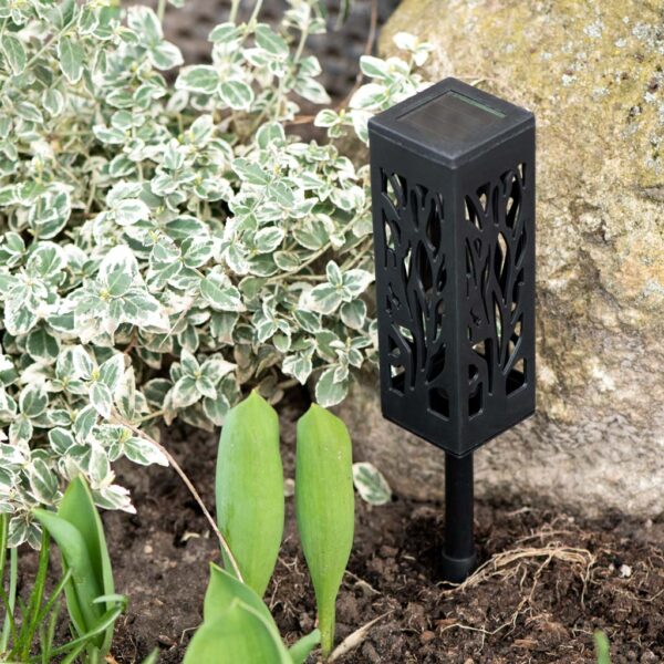 Lampa solarna ogrodowa ażurowa latarenka lamion LED czujnik zmierzchu wbijana 4szt. - obrazek 8