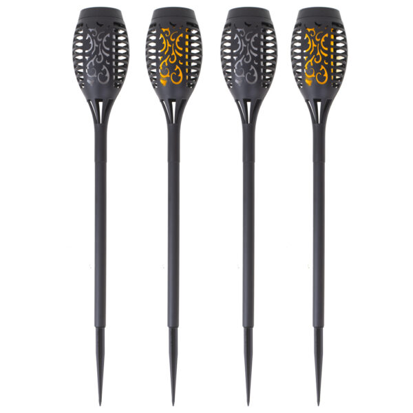 Lampy solarne ogrodowe pochodnie 12LED 4szt. - obrazek 2