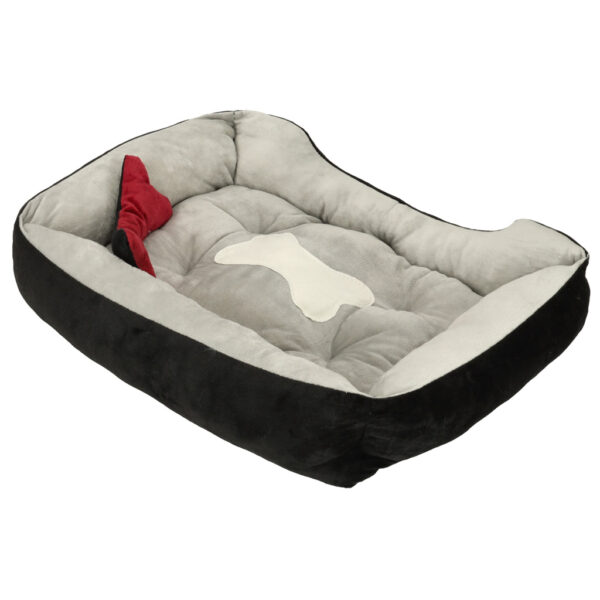 Legowisko dla psa kota kanapa sofa posłanie kojec poduszka miękkie 60 x 45cm szare - obrazek 3