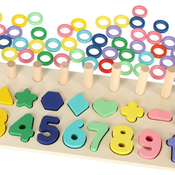 Liczydło drewniane sorter cyfry montessori 3w1 13x36cm - obrazek 6