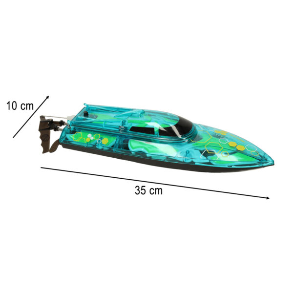 Motorówka zdalnie sterowana RC REVOLT Q7 Illuminator Szybka Łódź 20km/h Zasięg 150m 2.4GHz Silnik Chłodzony Wodą LED Auto-Reset - obrazek 9