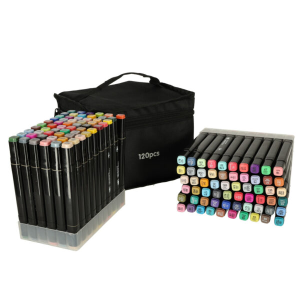 Markery dwustronne mazaki alkoholowe w etui 120 + podstawka - obrazek 8