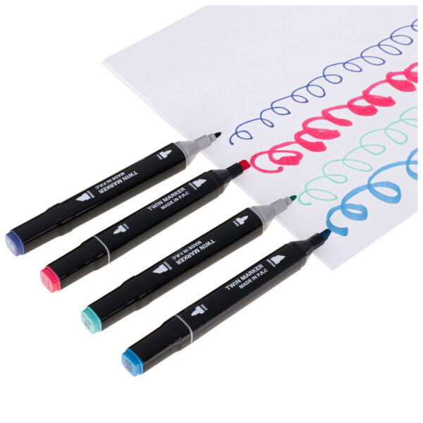 Markery dwustronne mazaki alkoholowe w etui 48 + podstawka - obrazek 9