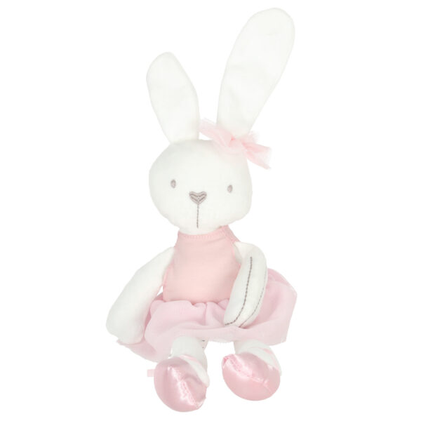 Maskotka pluszowa pluszak przytulanka królik zajączek w różowej sukience 42cm - obrazek 3