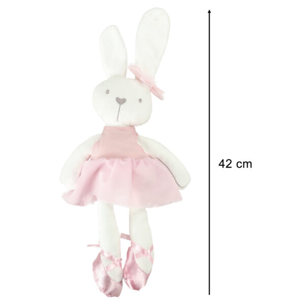 Maskotka pluszowa pluszak przytulanka królik zajączek w różowej sukience 42cm - obrazek 4