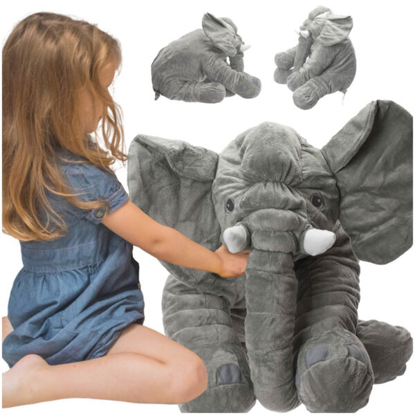 Maskotka pluszowa przytulanka pluszak słoń słonik miękki szary duży 60cm - obrazek 6