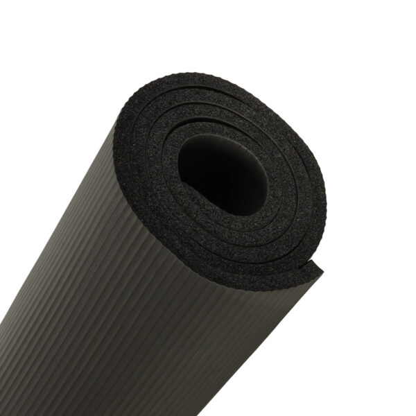 Mata do ćwiczeń jogi gimnastyczna treningowa fitness karimata gruba 1,5cm czarna + pokrowiec - obrazek 4