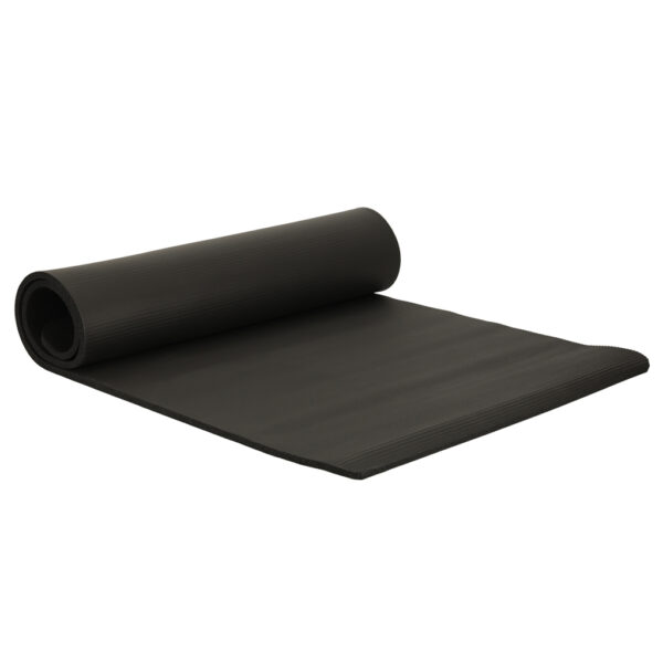 Mata do ćwiczeń jogi gimnastyczna treningowa fitness karimata gruba 1,5cm czarna + pokrowiec - obrazek 5