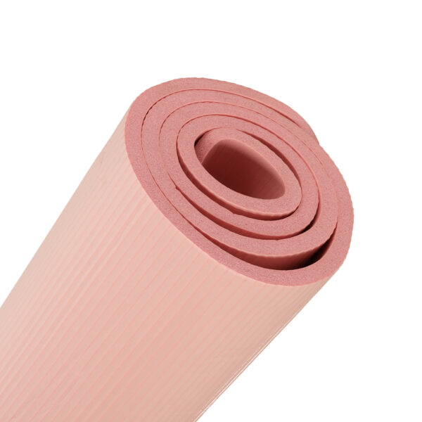 Mata do ćwiczeń jogi gimnastyczna treningowa fitness karimata gruba 1,5cm różowa + pokrowiec - obrazek 4