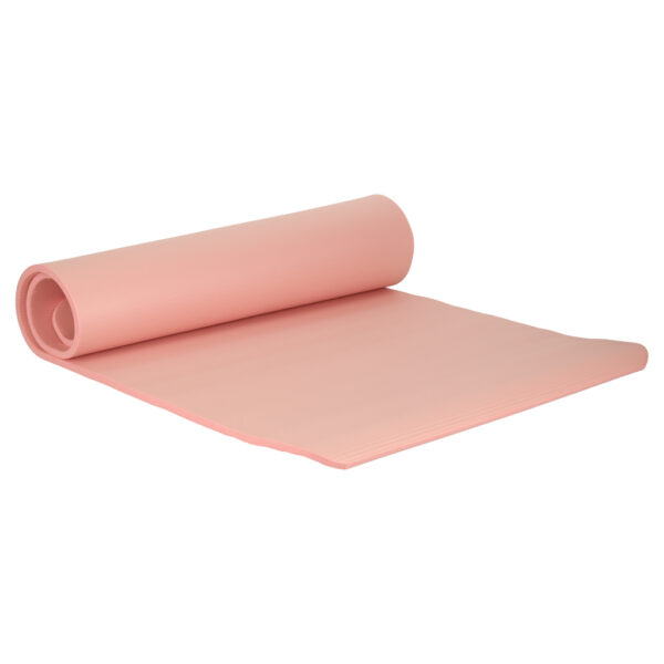 Mata do ćwiczeń jogi gimnastyczna treningowa fitness karimata gruba 1,5cm różowa + pokrowiec - obrazek 5