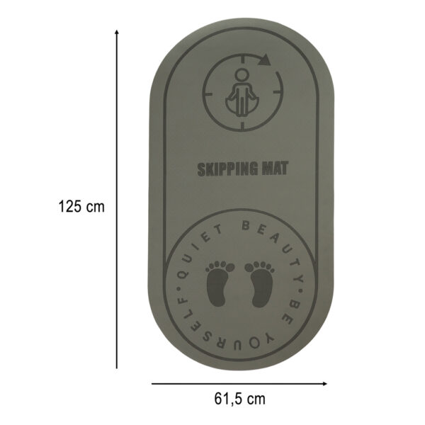 Mata fitness do ćwiczeń jogi skakania na skakance wygłuszająca antypoślizgowa 125x61,5x0,6 cm szara - obrazek 7