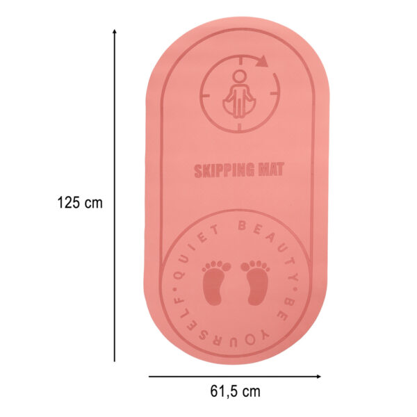 Mata fitness do ćwiczeń jogi skakania na skakance wygłuszająca antypoślizgowa 125x61.5x0,6 cm różowa - obrazek 7