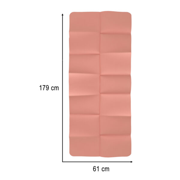 Mata fitness gimnastyczna do ćwiczeń jogi pilatesu fitness joga składana 183x61x0,4 cm różowy - obrazek 5