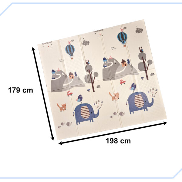 Mata edukacyjna piankowa dwustronna składana słonie las 180 x 200 cm - obrazek 3