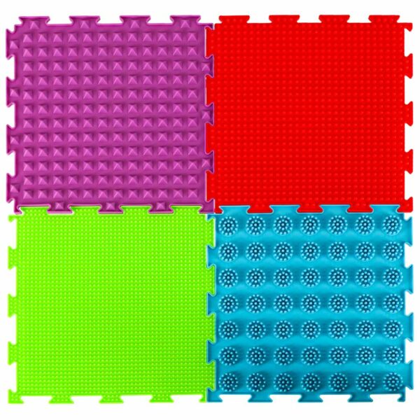 Mata sensoryczna puzzle montessori do masażu stóp 8 elementów kolorowe - obrazek 8