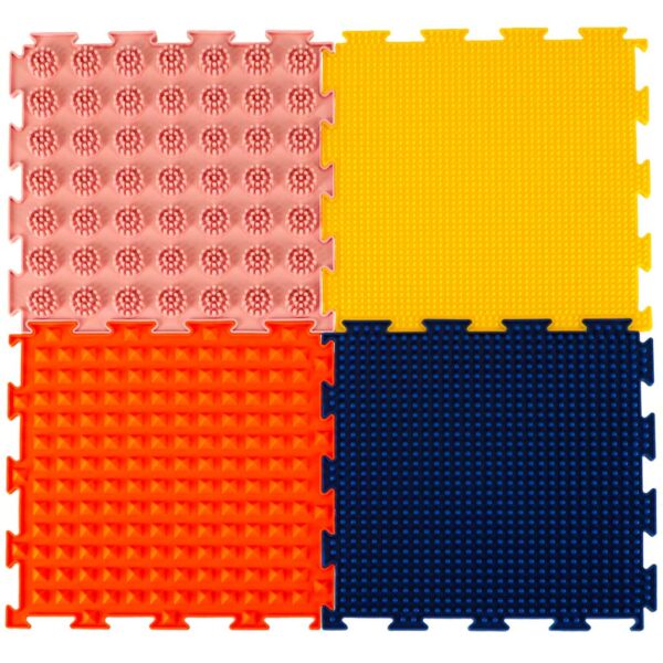 Mata sensoryczna puzzle montessori do masażu stóp 8 elementów kolorowe - obrazek 9