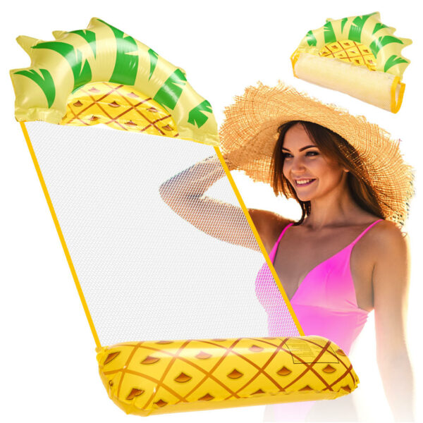 Materac dmuchany plażowy hamak wodny leżak fotel krzesło do pływania basenu ananas - obrazek 7