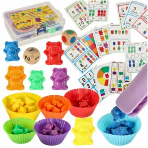 Misie edukacyjne gra nauka liczenia rozpoznawanie kolorów zestaw montessori rozwój zabawa 44el.