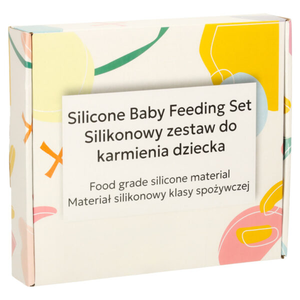 Naczynia silikonowe dla dzieci niemowląt zestaw stołowy 4 elementów miś niebieski - obrazek 6