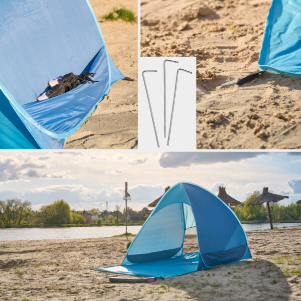 Namiot plażowy parawan samorozkładający na plażę ogród ogrodowy POPUP ochronny UV - obrazek 8