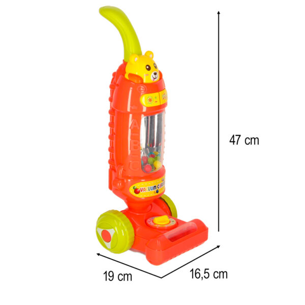 Odkurzacz dla dzieci pionowy interaktywny z dźwiękiem malinowy 46cm - obrazek 9