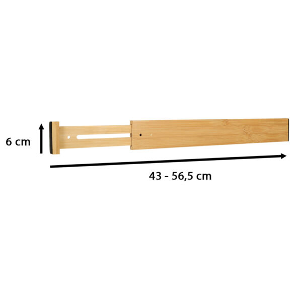 Organizer do szuflady bambusowy separator regulowany na sztućce narzedzia 56cm 1sztuka - obrazek 3