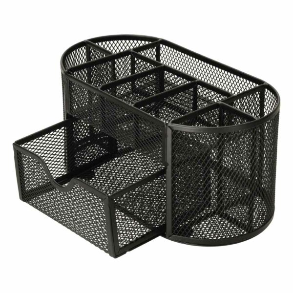 Organizer na biurko przybornik biurkowy metalowy 9 komór - obrazek 2
