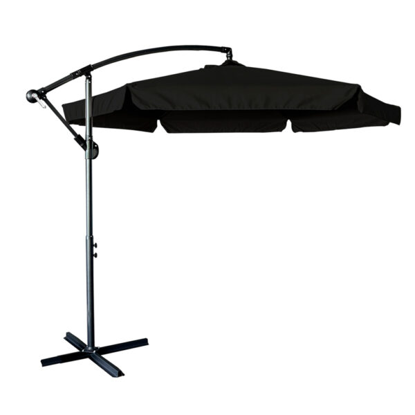 Parasol ogrodowy duży składany z wysięgnikiem 290cm czarny - obrazek 3