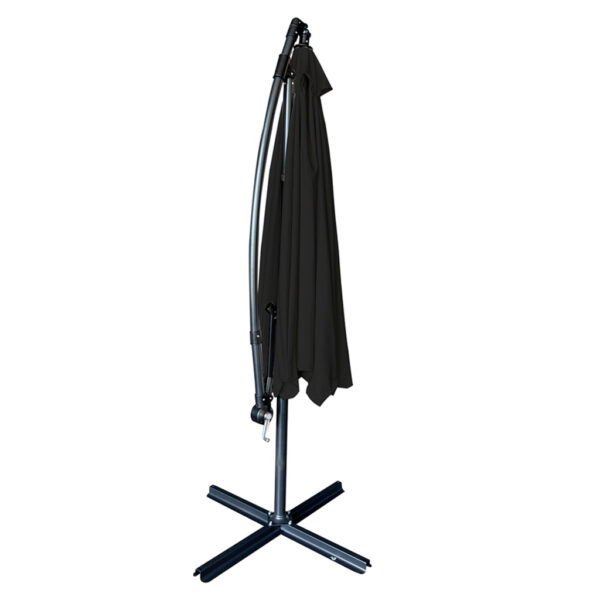 Parasol ogrodowy duży składany z wysięgnikiem 290cm czarny - obrazek 4