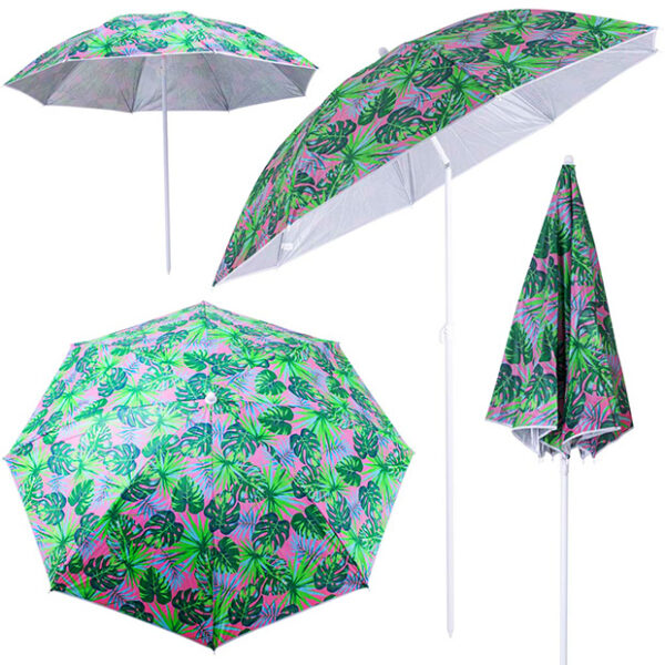 Parasol ogrodowy plażowy regulowany łamany 150cm liście UV - obrazek 9