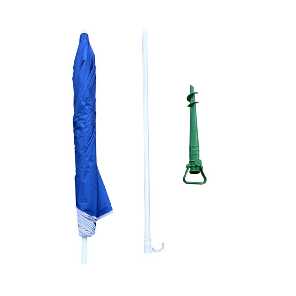 Parasol ogrodowy plażowy regulowany łamany składany UV 150cm niebieski - obrazek 9