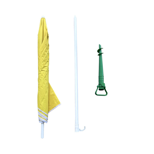 Parasol ogrodowy plażowy regulowany łamany składany UV 150cm żółty - obrazek 10
