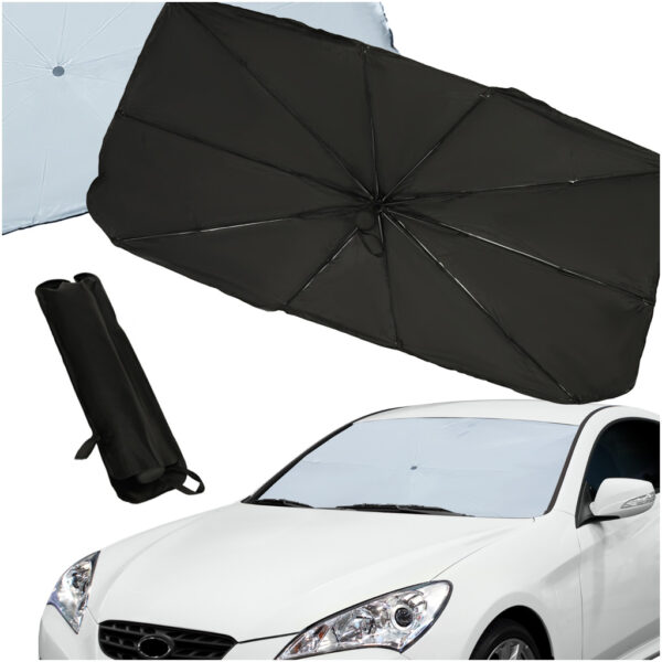 Parasol osłona przeciwsłoneczna na przednią szybę do samochodu auta mata składana UV 65x110cm - obrazek 8