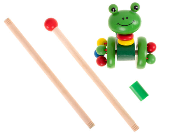 Pchacz na kiju żabka spacerowa drewniana - obrazek 4