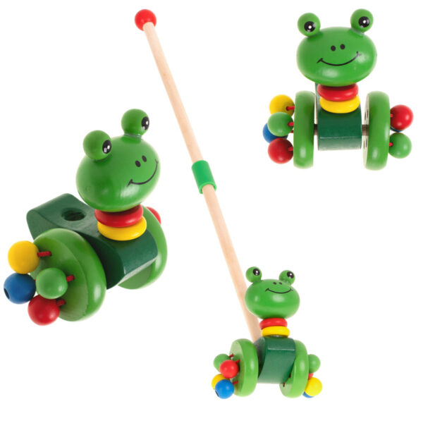 Pchacz na kiju żabka spacerowa drewniana - obrazek 5