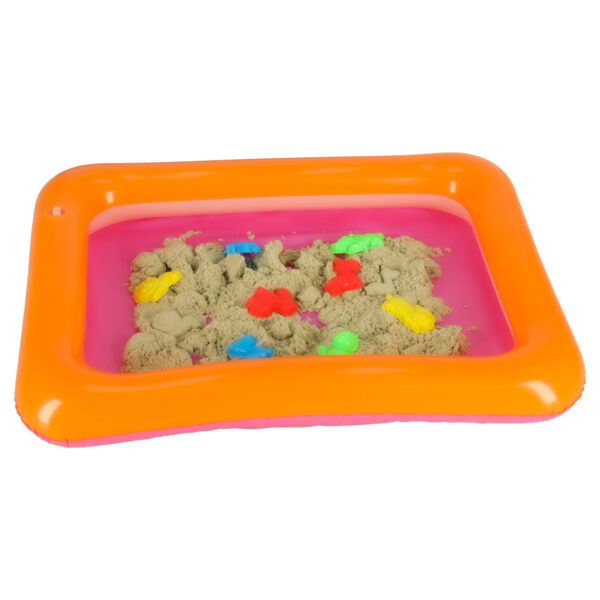 Piasek dla dzieci w wiaderku 1kg foremki beżowy - obrazek 2