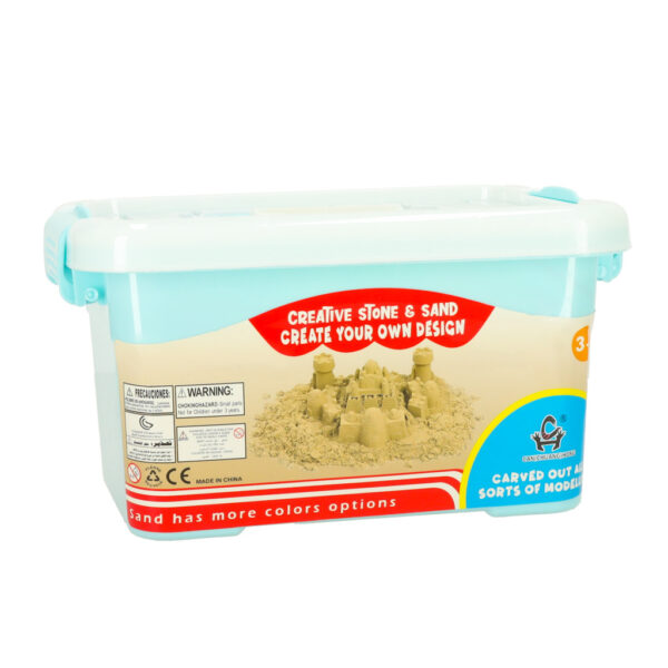 Piasek dla dzieci w wiaderku 1kg foremki beżowy - obrazek 8
