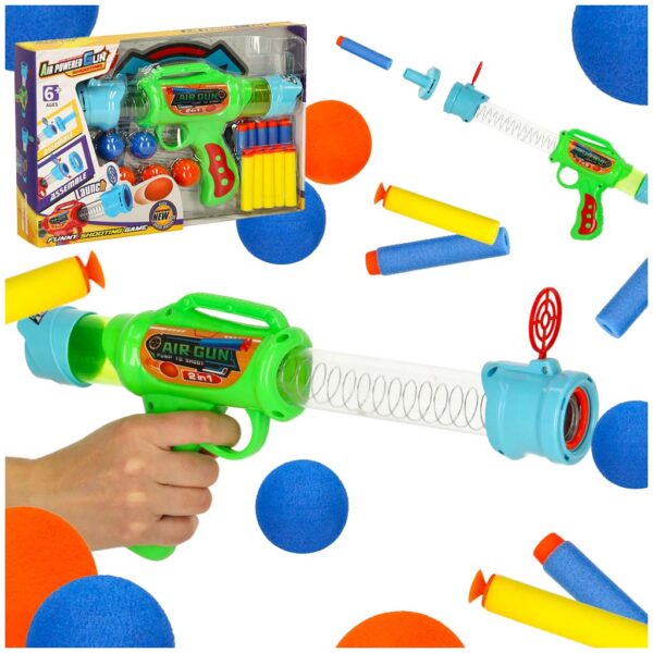 Pistolet wyrzutnia karabin na bezpieczne naboje miękkie kulki piankowe 2w1 - obrazek 11