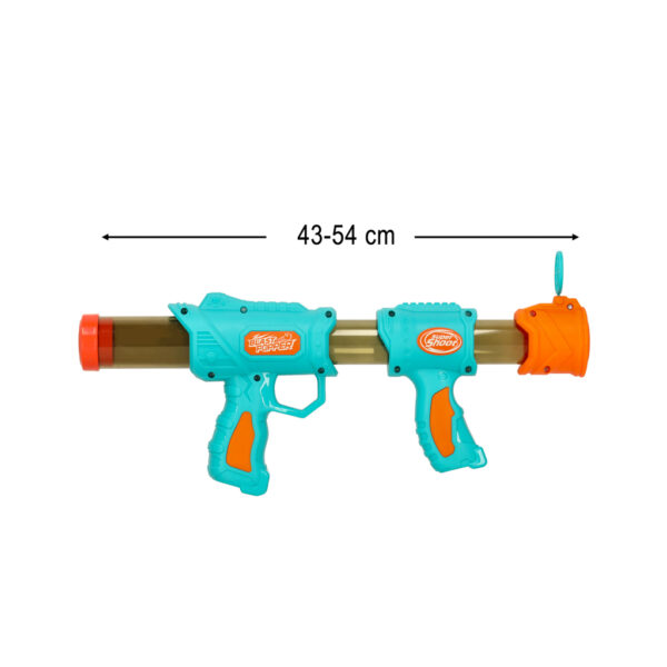 Pistolet na kulki karabin na piankowe naboje solidny dla dzieci gra 2w1 niebieski - obrazek 7