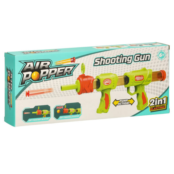 Pistolet na kulki karabin na piankowe naboje solidny dla dzieci gra 2w1 zielony - obrazek 8
