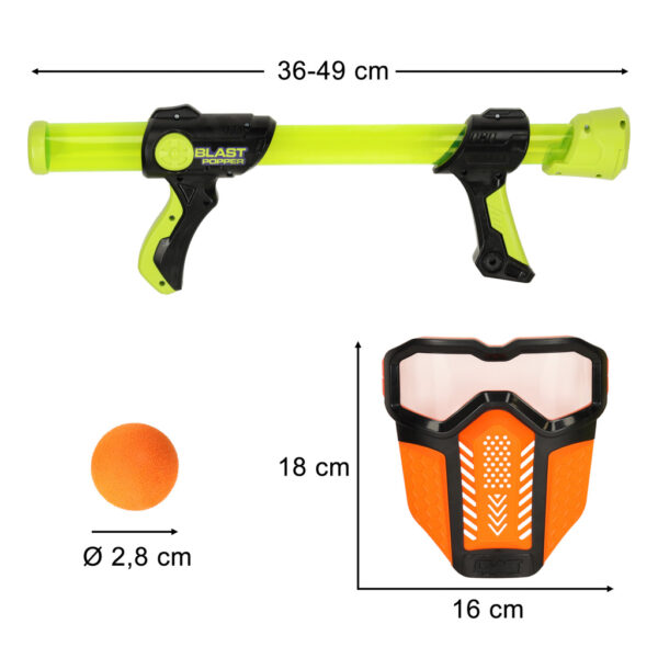 Pistolet na kulki piankowe zestaw +  maska ochronna 2 szt. - obrazek 7