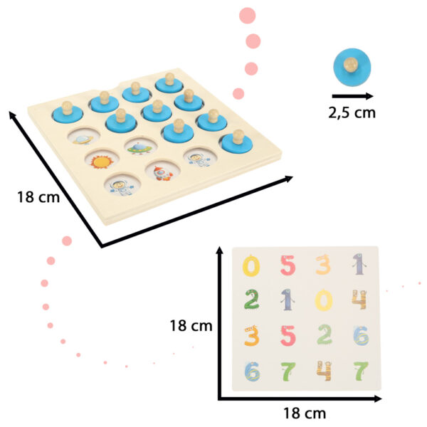 Gra planszowa memory montessori zestaw puzzle drewniane 4 karty - obrazek 4