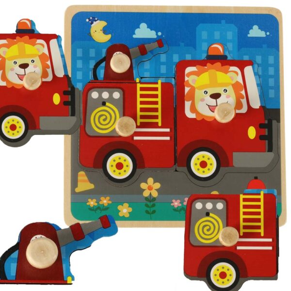 Puzzle drewniane sorter układanka straż pożarna - obrazek 6